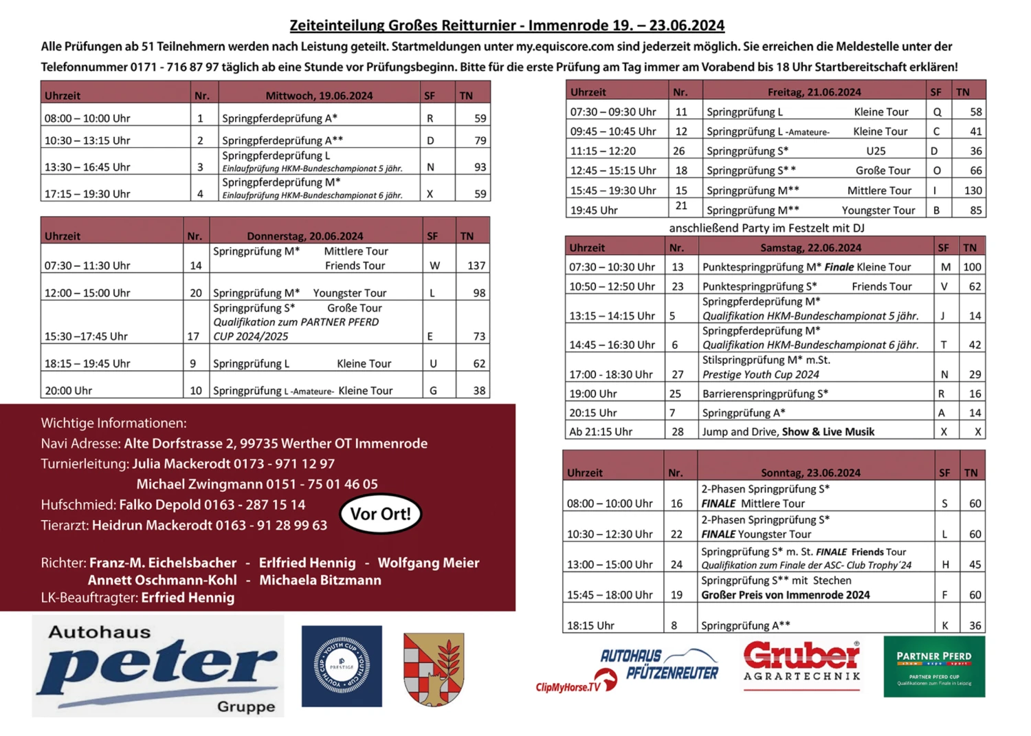 LRV Timmenrode e.V., Programmflyer